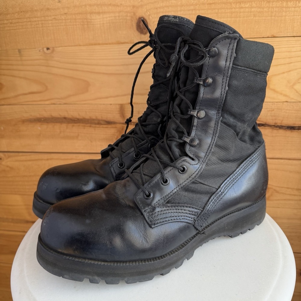 Belleville Men's Jungle Combat Black Boots 10R Vibram USA Military Steel Toe